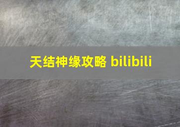 天结神缘攻略 bilibili